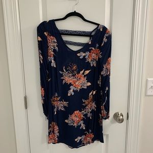 Floral navy dress